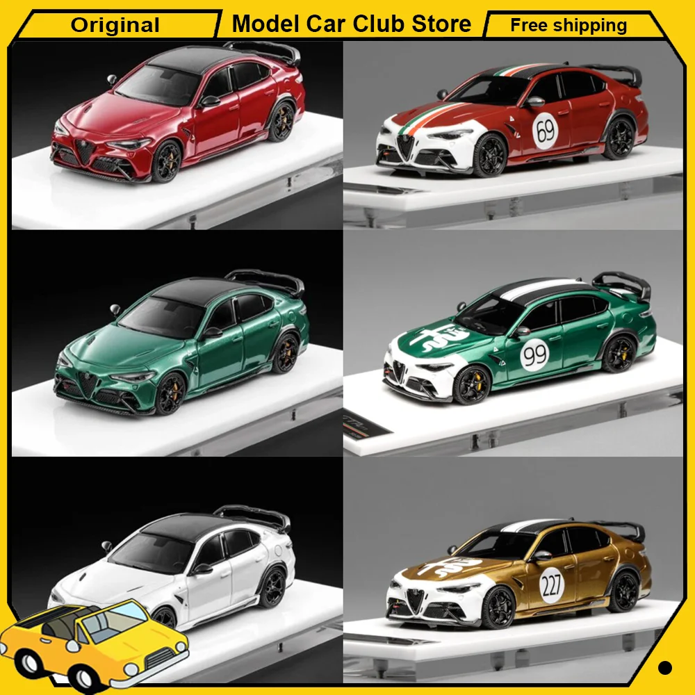 MOTORHELIX MH 1:64 Scale Alfa Romeo Giulia GTAm Two-Tone Resin Car Model Miniature Collection High-end Ornament Hobby Toys Gift