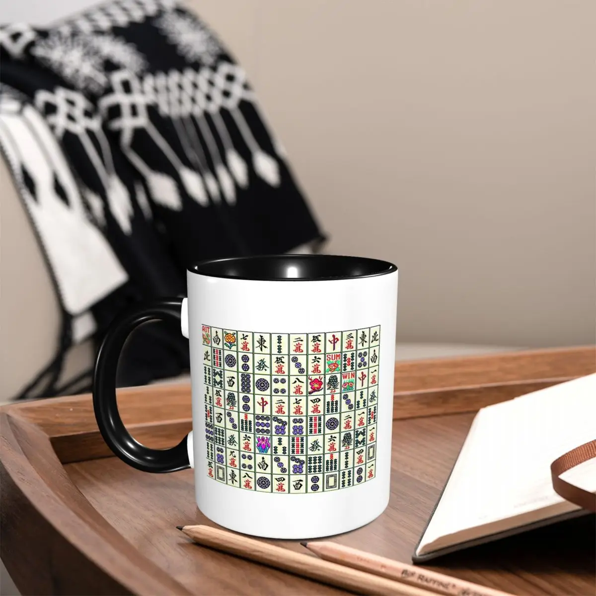 Mahjong Mug Funny Ceramic Coffee Cups Tea Mugs Milk Cup Drinkware Gift for Woman Man