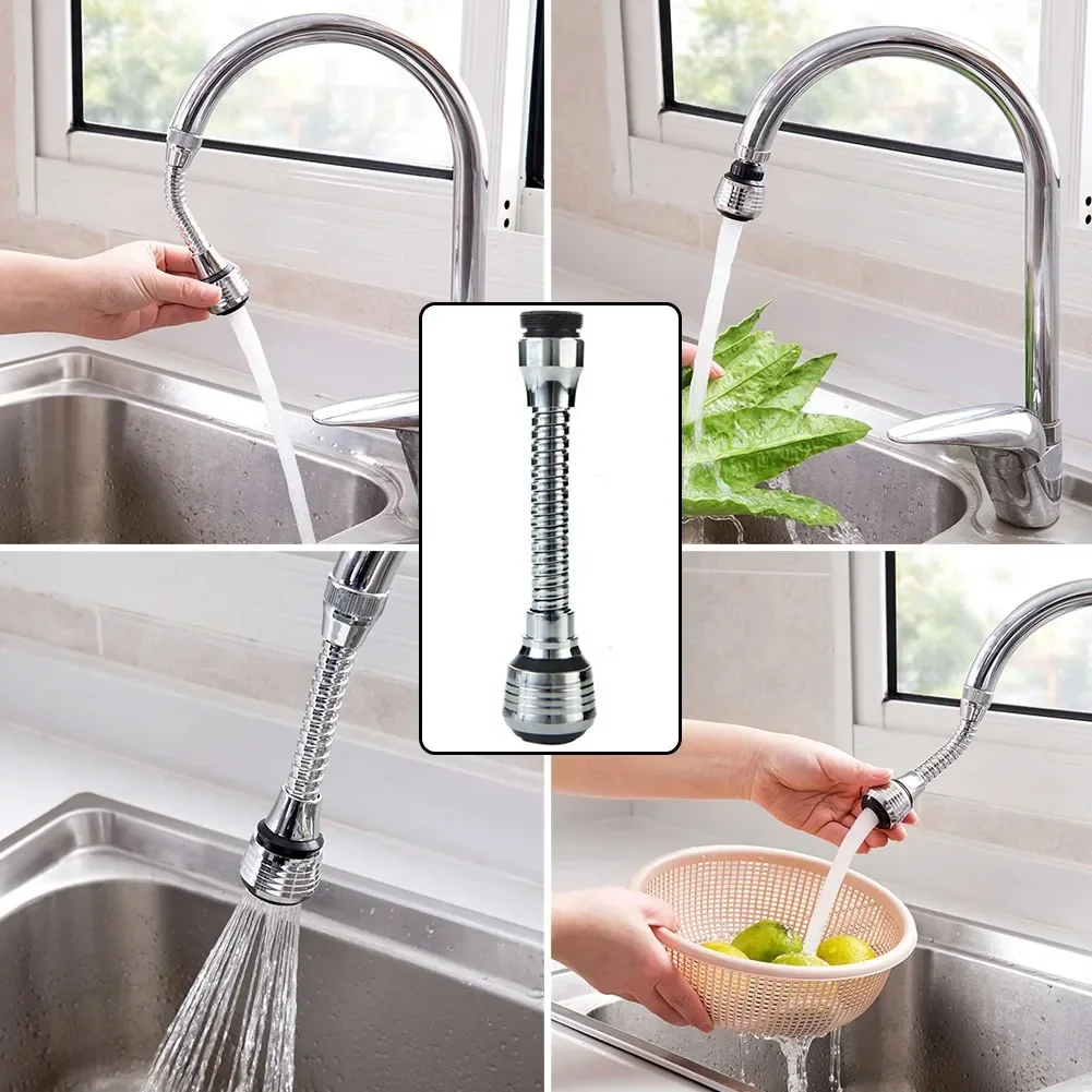 Flexible Bathroom Water Faucet Head° Rotation Extender Replacement Sprayer Shower Kitchen Sink Tap Two Water Outlet Modes