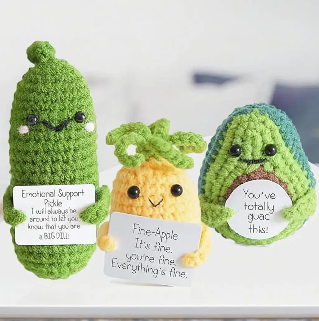 Handmade Crochet Knitting Dolls Positive Desk Decoration Birthday Gifts for Women Mom Best Friend Positive Mini Potato Funny