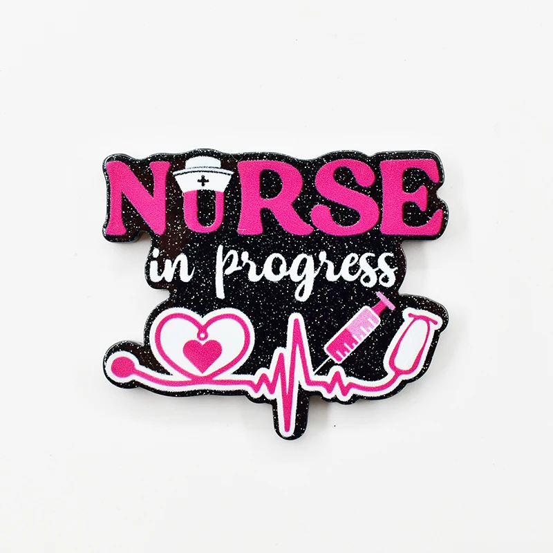 Hospital Badge Charms Nurse RN Inspired ID Badge Reel Holder