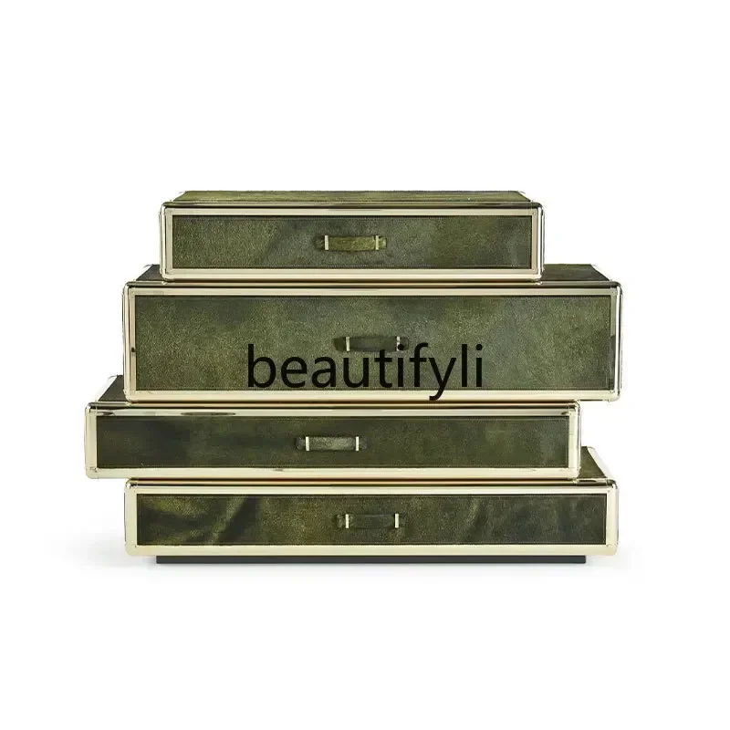 D2520 Light luxury horsehair flight box side cabinet high-end entry door entrance decorative locker