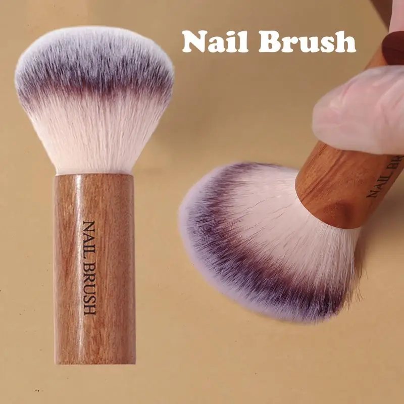Brosse professionnelle pour Nail Art, Style rétro, manche rond en bois, nettoyage de la poussière, brosse de maquillage, accessoires de manucure, équipement, 1 pièce