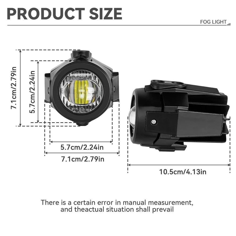 1/2PCS Universal Motorcycle LED Fog Lights Auxiliary Assembliy Driving Lamp Fog Light Auxiliary Spotlight Lamp