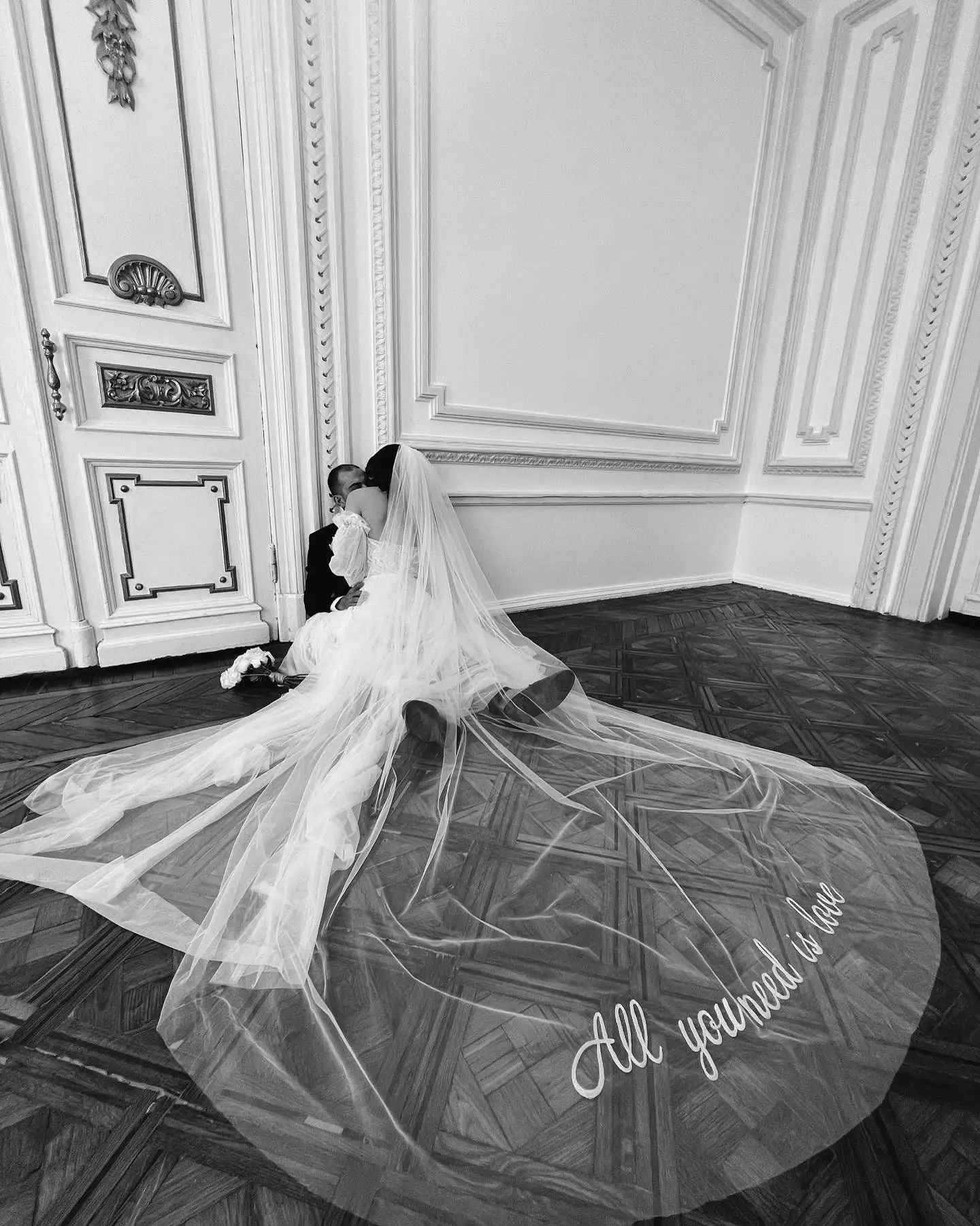 

Elegant Tulle Bridal Veil phrase veil Classic Cut Soft High-Quality Tulle Luxurious Simplicity Custom Text Option personalized