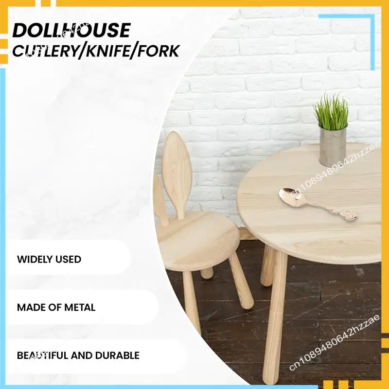 

Best 1:6 Dollhouse Mini Tableware Model Accessories Five Piece Restaurant Cutlery/Knife And Fork For House Decors