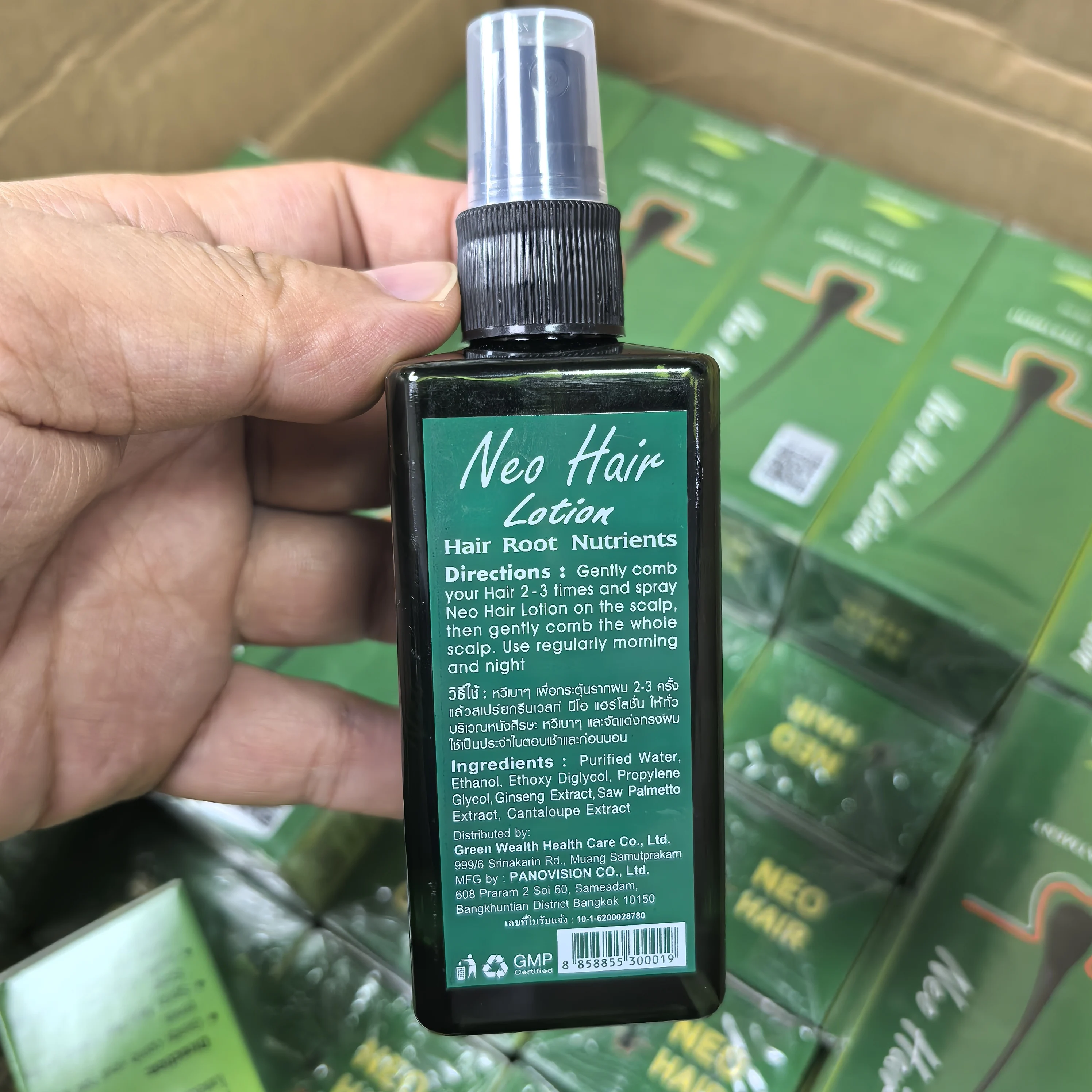 120ml Thailand Hair Growth Spray Anti-Hair Loss Scalp Repair Plant Extract Morning Evening Use QR Code Authentic Treatment
