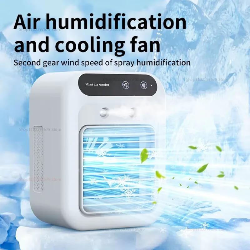 2025 New Portable USB Desk Fan with Humidification Spray Mini Personal Air Cooler for Home Office Travel Quiet Cool Fan