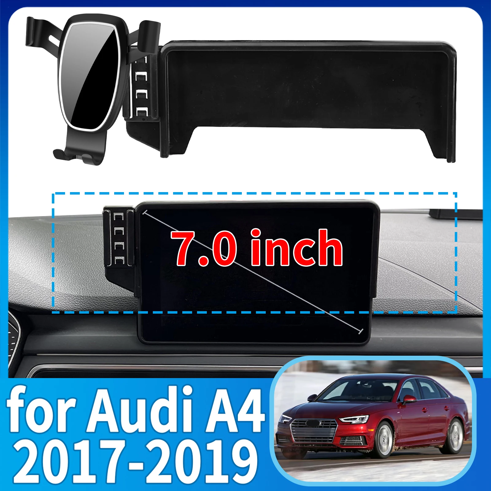 

fit for Audi A4 B9 2017 2018 2019 ​​​​Anti-Shake Screen Base Phone Holder Mount Stand ​​ Dedicated Car​​ accessoires