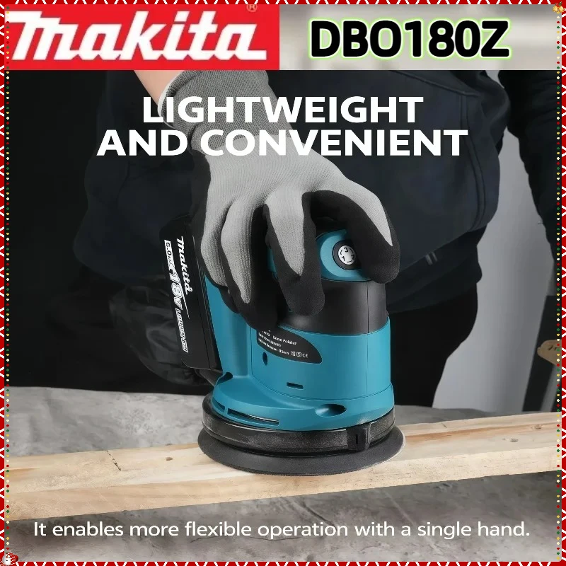 เครื่องขัดกระดาษทรายแบบวงโคจรไร้สาย Makita DBO180Z แบบไร้แปรงถ่าน สำหรับงานไม้ ขัดโป๊ว ขัดเงา (เฉพาะตัวเครื่อง)