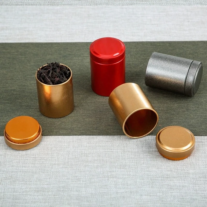 2-teiliges Mini-Teedose, leere Dose für den Haushalt, grüner schwarzer Tee, versiegeltes Glas, tragbar, für Reisen, kleine Tee-Verpackungsbox, Mini-versiegelte Metalldose
