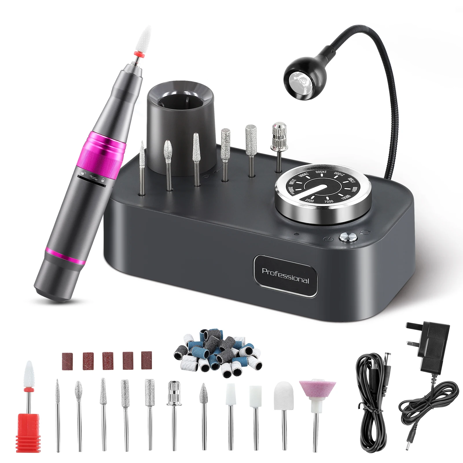 Nail Drill Machine Portable Nail Polish Gel Sander Electric Professional Nail Lathe Manicure And Pedicure 48 Kit Nail File