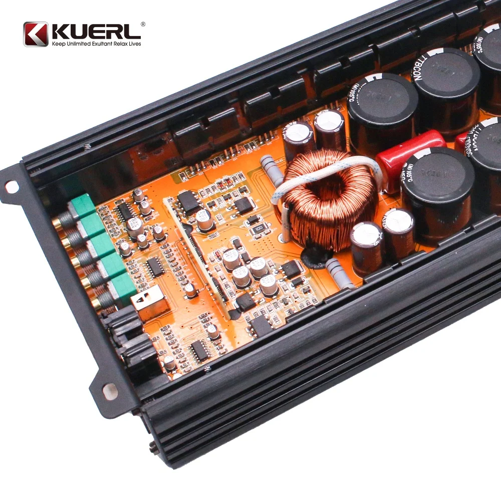 Aluminum Alloy Car Audio Amplifier RMS Power 2000W@ 1Ω/ 1500W@ 2Ω/1000W@4Ω High Power Full Range Monoblock Class D 1-Ch Digital