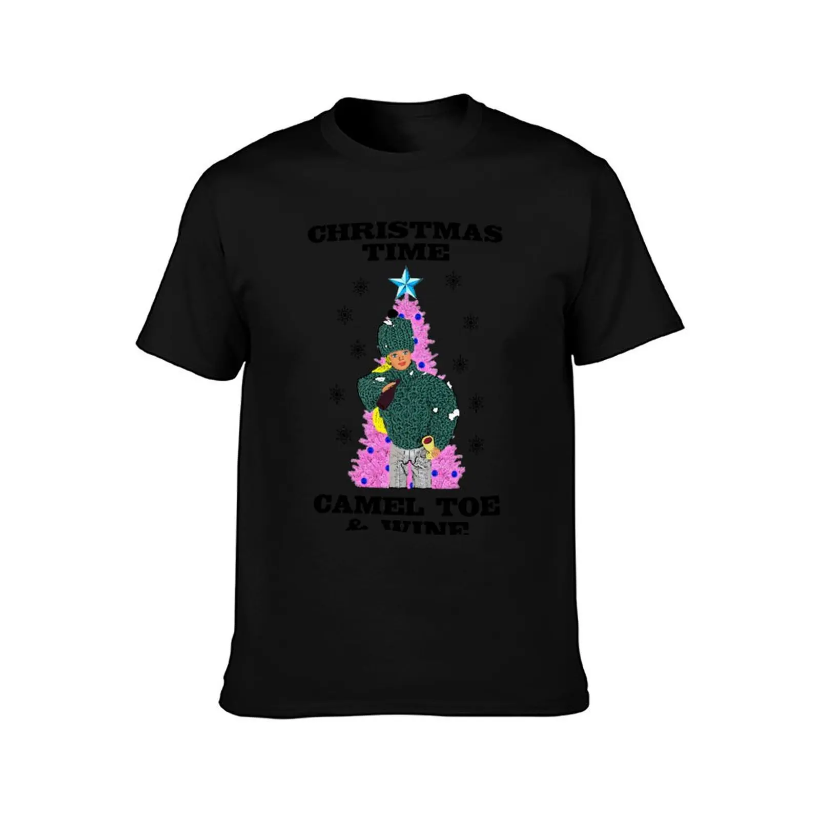 Christmas Time, Camel Toe & Wine! Rude, Funny Christmas Design! T-Shirt Outdoor Work Short Sleeve Top T-Shirt