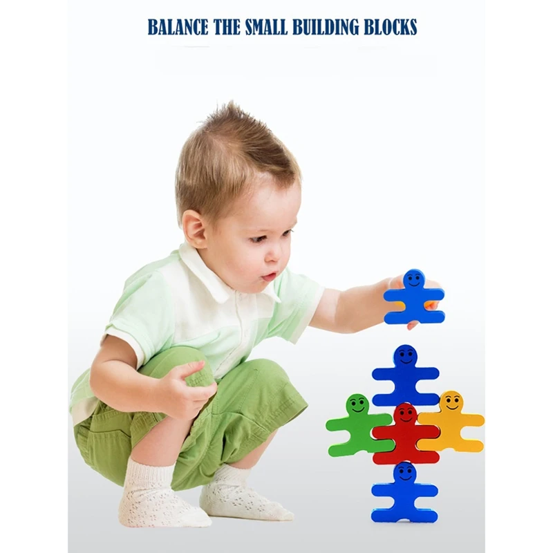 Wooden Balance Building Blocks Game for Kids, Brinquedos Empilháveis, Brinquedos de Desenvolvimento Educacional, 16 Pcs