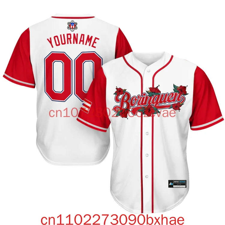 

2026 New Puerto Rico Baseball Jerseys 3D Printed Men's and Women's Short Sleeved Sports Shirts Hip-hop Trendy Streetwear Casual
