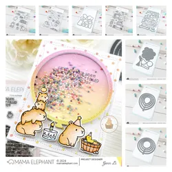 Basic Balloon Shakers a Capybara Party Stamps and Metal Cutting Dies DIY Craft Making Greeting Card Scrapbooking Greeting Card