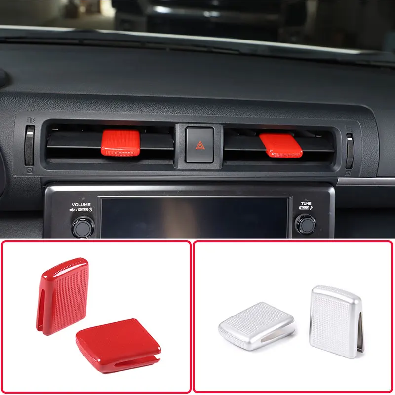 For Subaru BRZ For Toyota 86 2022+ ABS Silver/Red Car Front Air Conditioning Adjustment Rod Cover Sticker  Interior Accessories