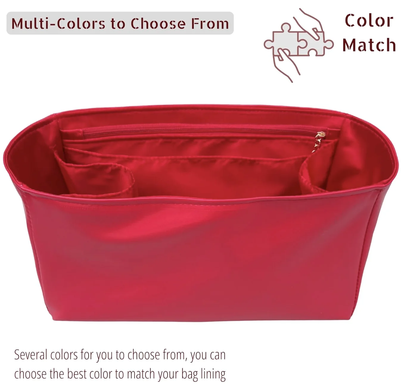 منظم متوافق مع حقيبة سريعة، 20، 25، 30، 35، 40 محفظة، بطانة حريرية من الجلد النباتي المقاوم للماء مع جيب بسحاب #5