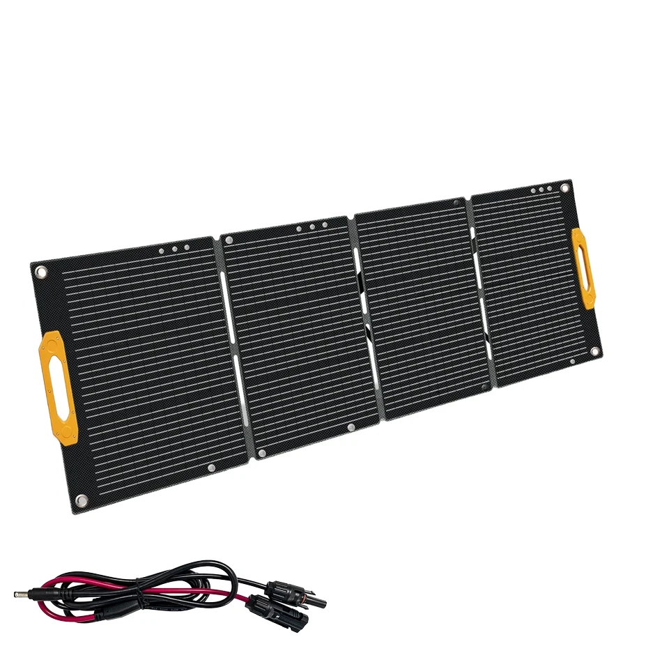 

200W Portable Solar Panels Foldable Waterproof IP67 Battery Charger for Power Station EV Grid System Camping Camera Use
