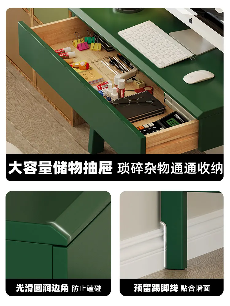 Solid wood bed side table household bedroom simple bookshelf desk computer desk workbench small apartment student study table