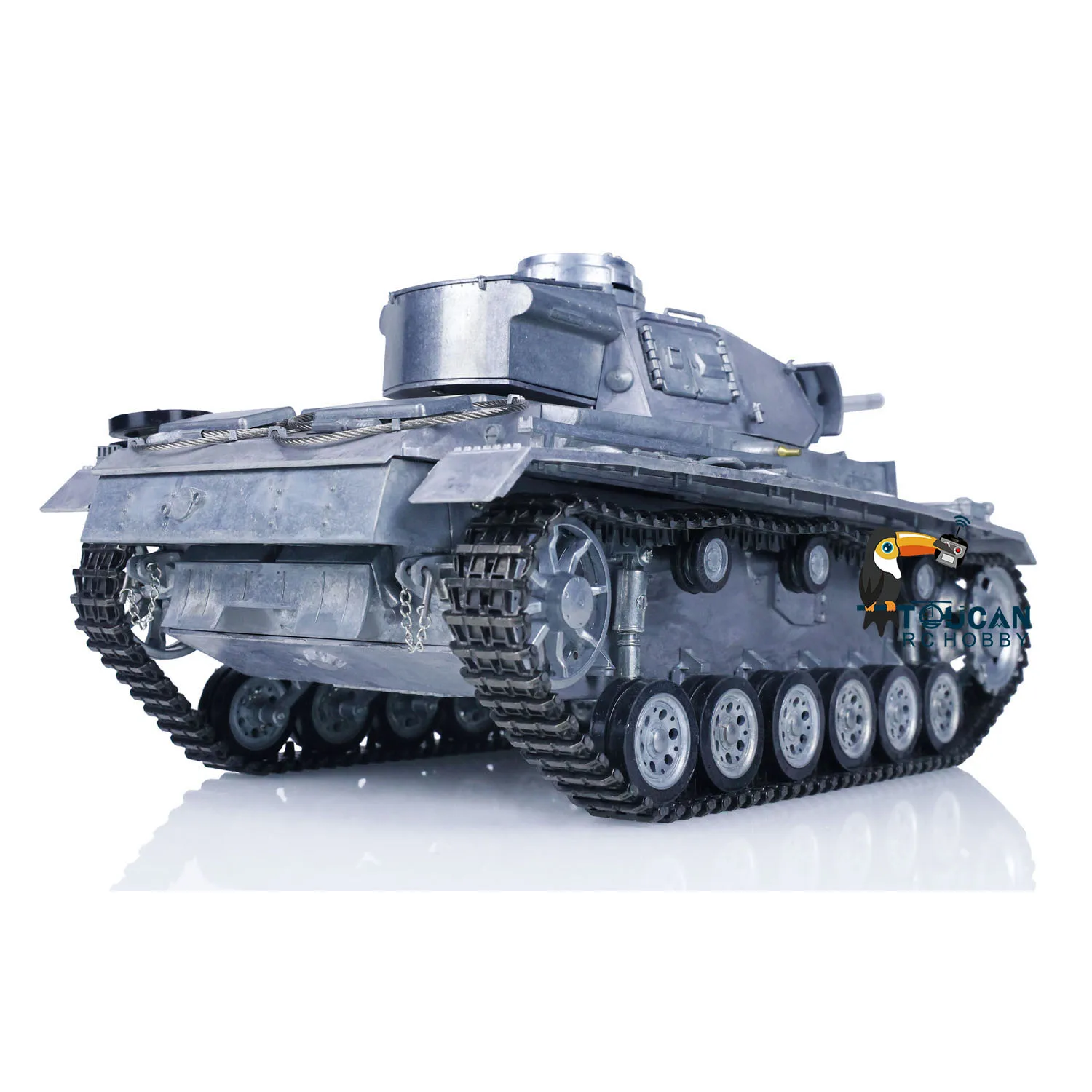 Mato RC Tank 1/16 KIT Metalowy Niemiecki Panzer III BB z Funkcją Strzelania, Przekładnią Obrotową, Zdalnie Sterowany Czołg 1223 RC Panzer, Model Zabawki RC