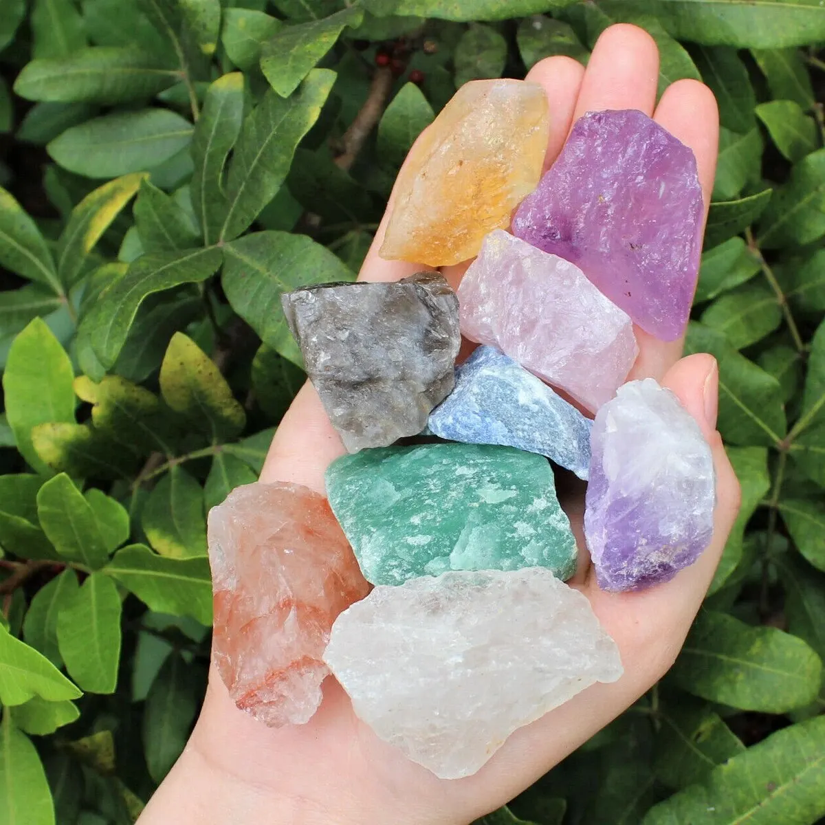 10PCS/Set Random Color Mixed Quartz Crystals, Rough Natural Premium Grade Stones