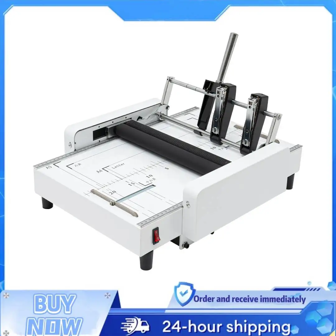 

High-Efficiency Paper Folder and Binder, 2-in-1 Design, Rust-Resistant, Fold & Bind Up to 20 Sheets, Safe Operation with