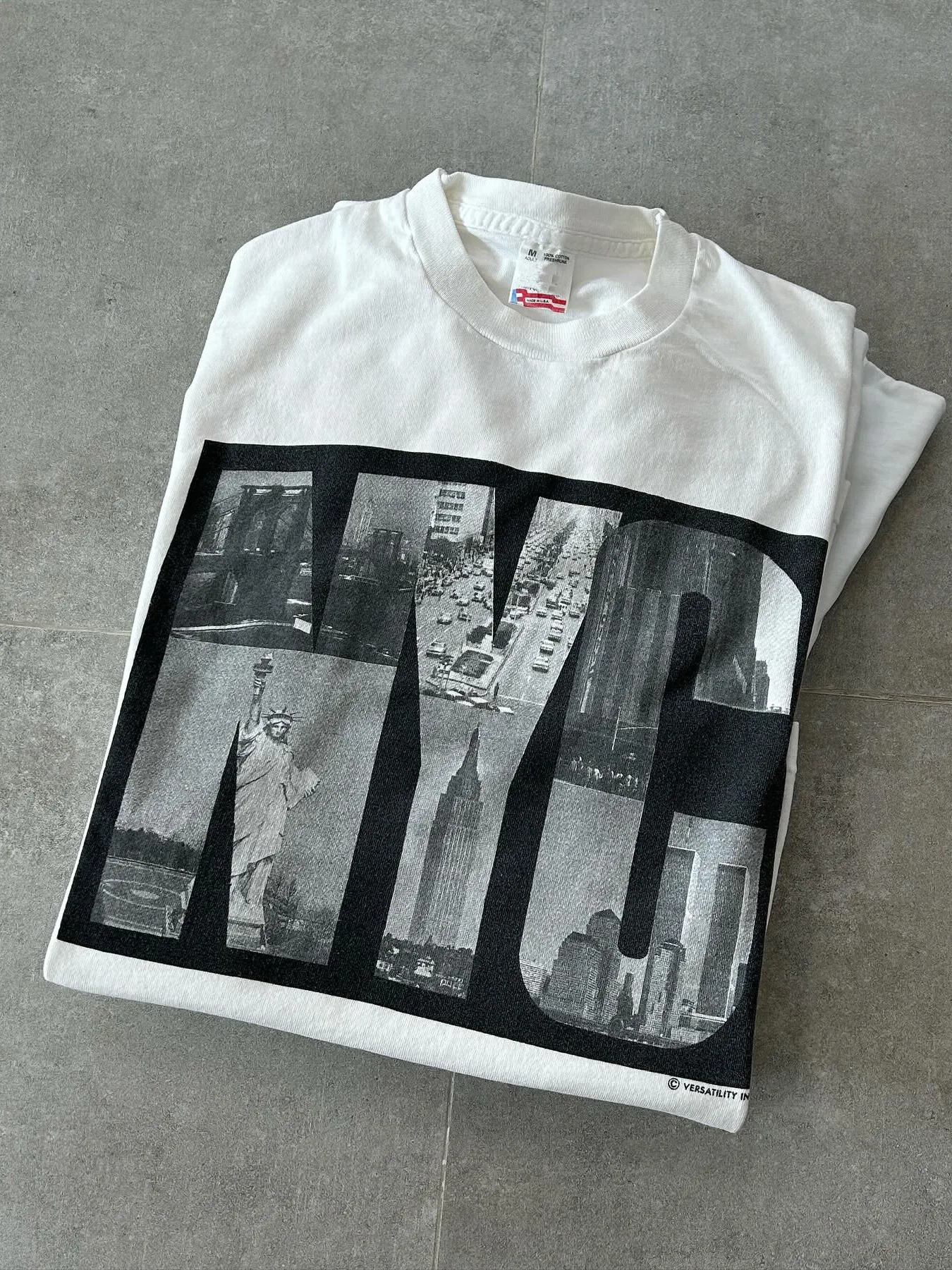 Vintage New York Landmark Style Short Sleeve 90s T-Shirt Design Sensation Cotton Comfortable Breathable round Neck Tee