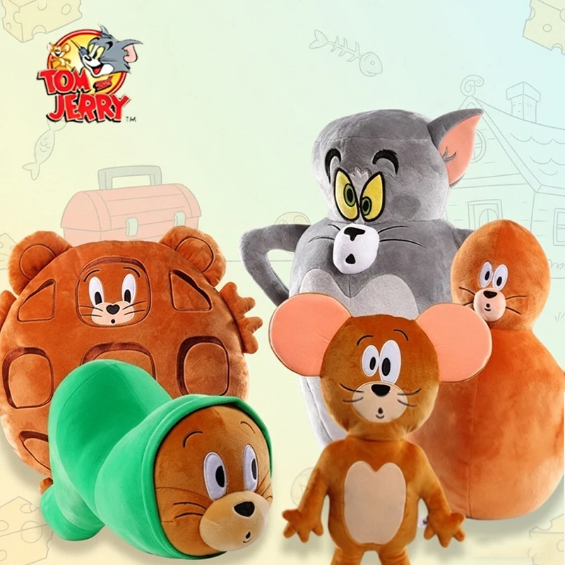 20-65cm Original Anime Tom und Jerry Plüschtier Transformation Kinderfilm-Serie Niedliches Cartoon-Stofftier Weiches Kissen Lustiges Geschenk – Detail 1