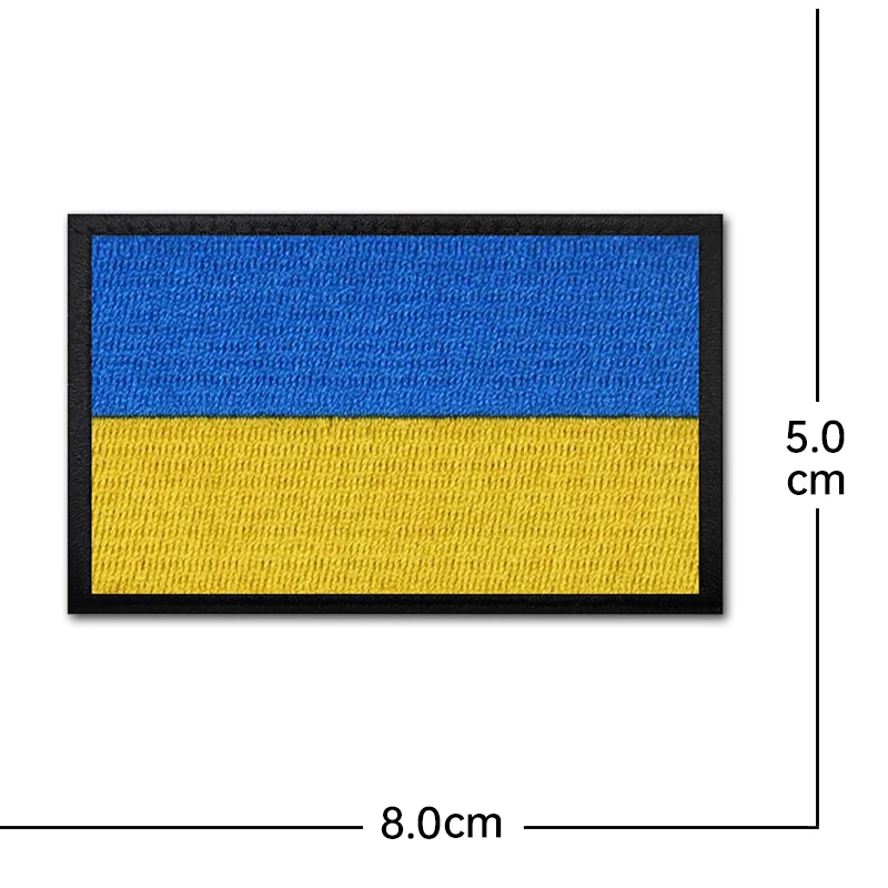 Ukraine Embroidered Patches Trident Gold Hook and Loop Ukrainian National Emblem Shield Shape Badge Tactical Ukr Flag Backpack