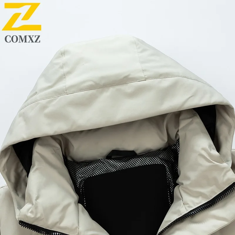 سترة COMXZ للرجال طويلة الطول بتصميم فاخر لرحلة التزلج ومغامرة الثلج سترة مبطنة بالقطن سترة منتفخة عالية الجودة للشارع