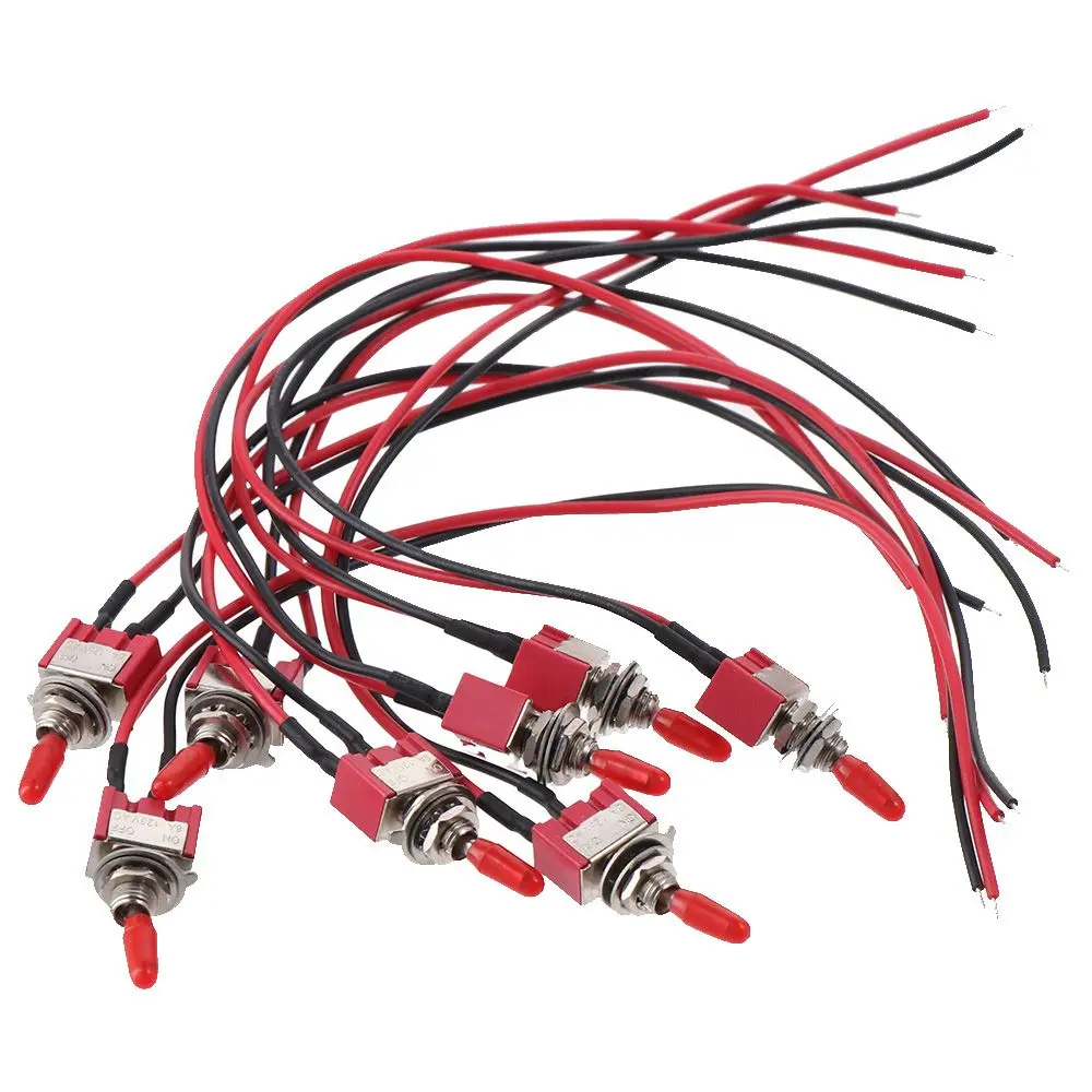 1/8Pcs 2 Position 2 Pins Miniature Toggle Switch SPST AC 125V Rocker Switch AC 3A MTS-101 Mini Toggle Switch Dash Dashboard