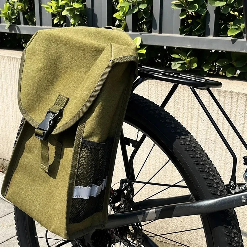 

6.5/13L Bicycle Front Rack Bag Quick Release Waterproof Canvas Storage Bags Mountain Bike Front Pack for Long Distance Cycling