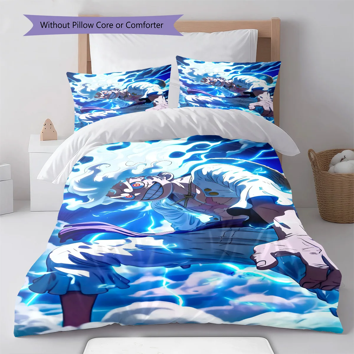 One Piece Luffy Front View Pose Bedding Set Anime Duvet Cover Polyester Soft Comforter Set -QJY