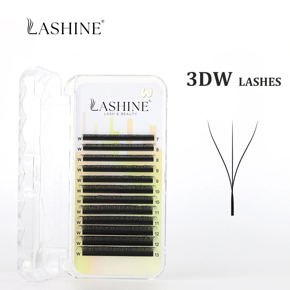 Lashine 3D W Lashes 0,07 C/D/L/M готовые наращивания ресниц натуральные мягкие черные ресницы искусственная норка отдельные ресницы