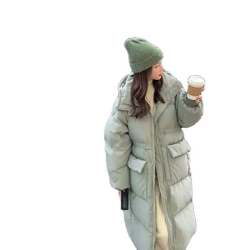 

Winter 2023 New Down Cotton-Padded Jacket For Women Loose Versatile Long Student Trend Casual Coat Long Warm Outerwear