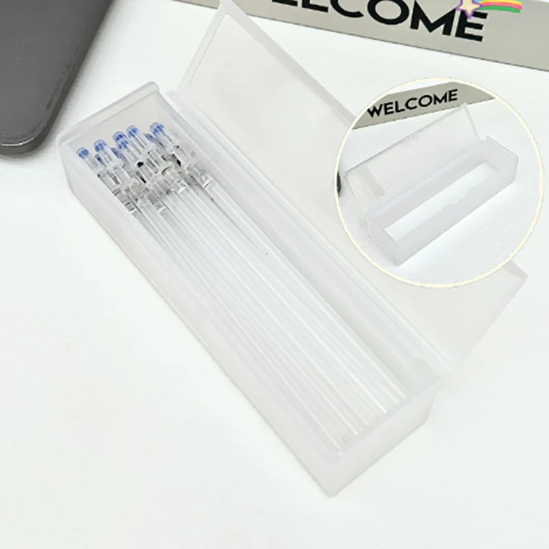 PP Transparent Plastic Pencil Case Lightweight Large Capacity Pencil Box Pen Storage Students School Stationery Supplies