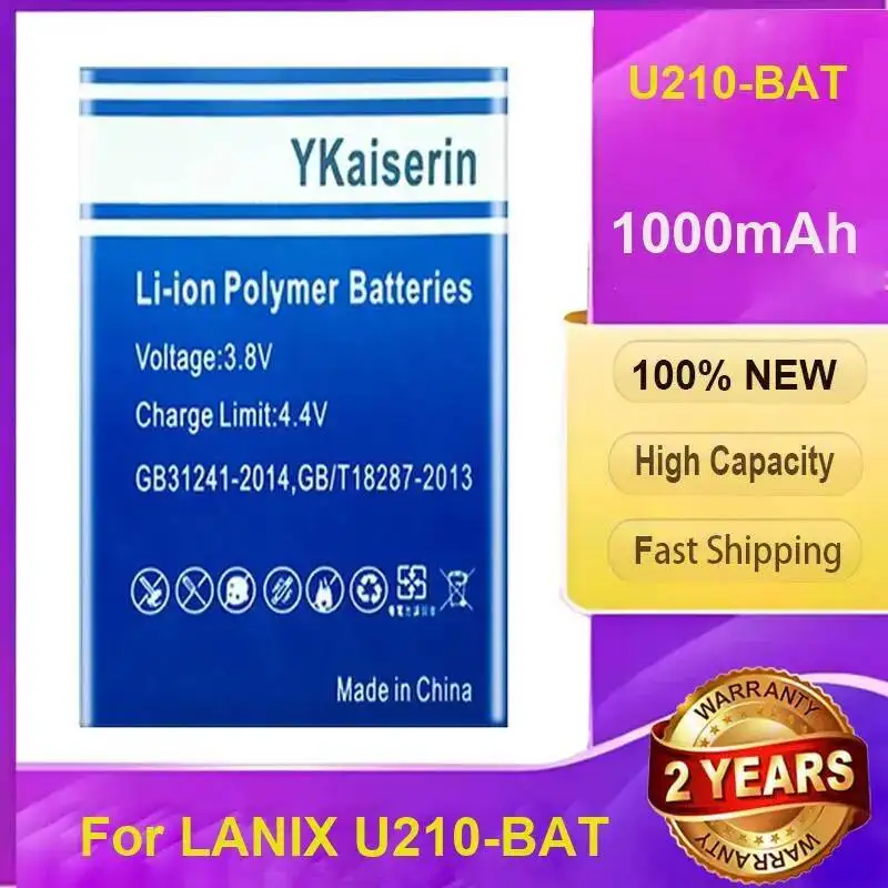

Аккумулятор для планшета YKaiserin для Lanix U210-Bat, высокопроизводительный, надежный, сменный, 1000 мАч, портативный внешний аккумулятор + номер отслеживания