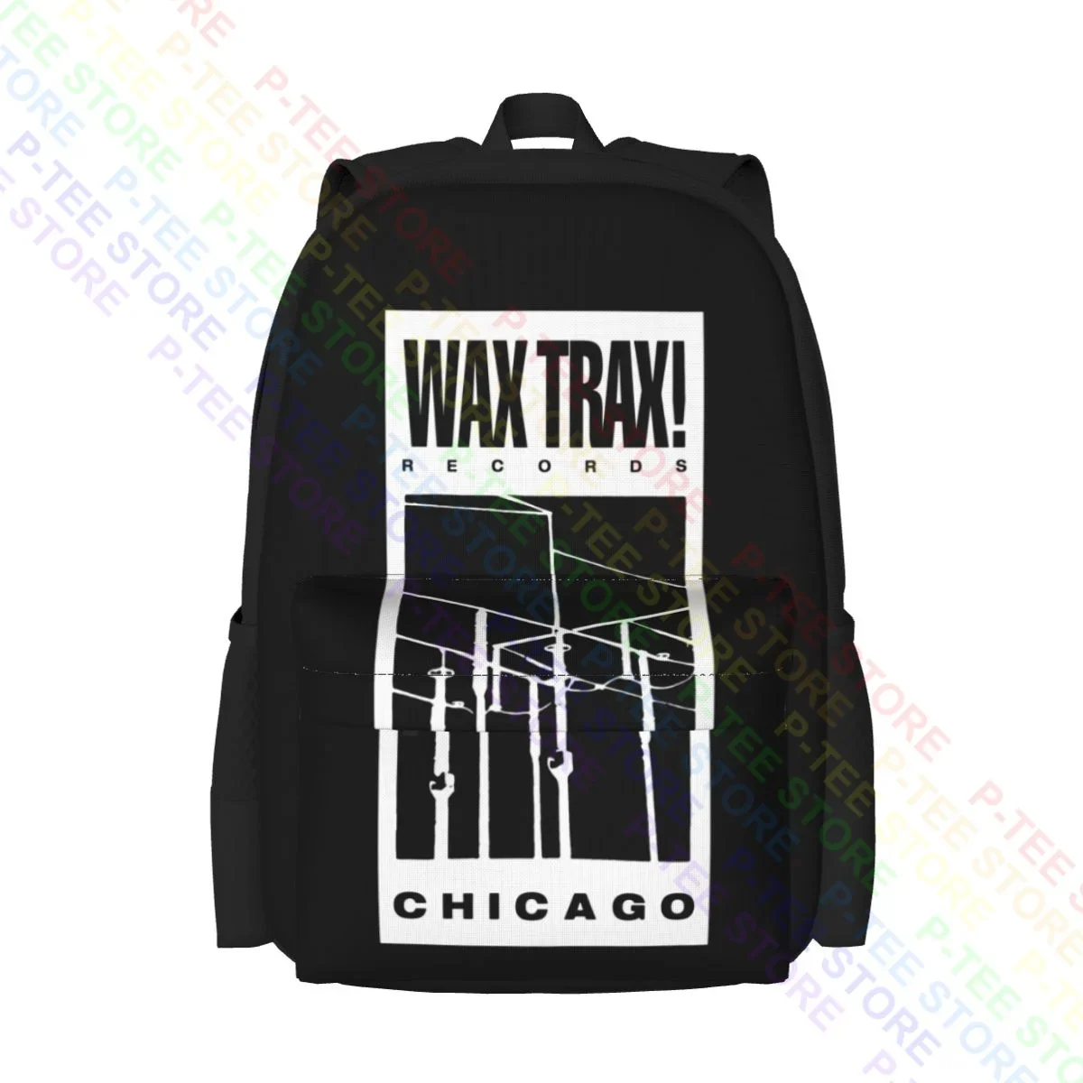 

Wax Trax! Wire Logo Industrial,Front 242,Fla,Ministry,Tkk,Kmfdm Large Capacity Backpack Portable Sports Bag