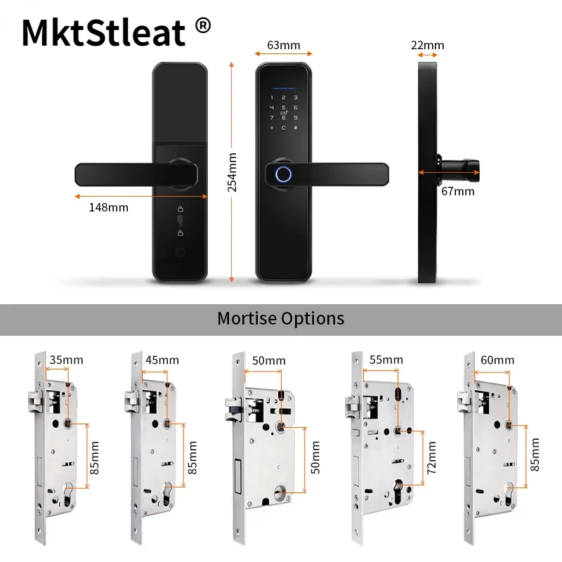 Tuya Fingerprint Security Intelligent Smart WiFi APP Password serratura elettronica Smart Bluetooth unlockingt e