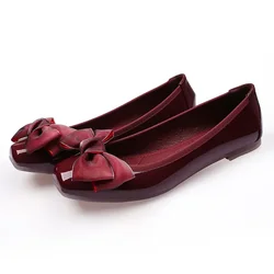 New Spring Shoes Women Flats Soft Butterfly knot Office Lady Shoes Black Pink Red Big Size 42 DX067