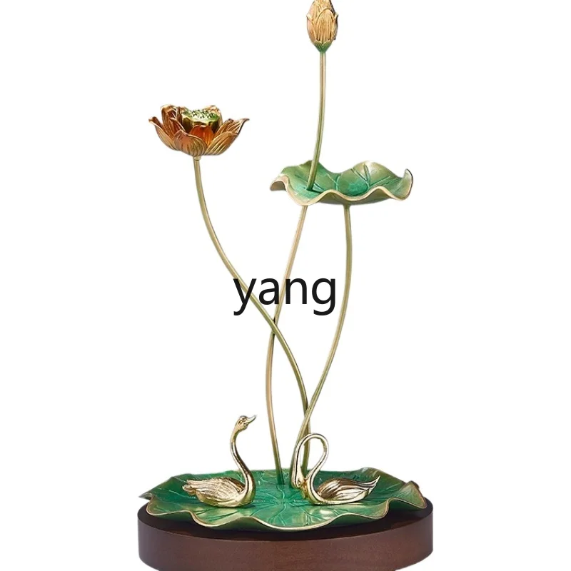 

HRC copper ornaments, good things, high-end art study, living room entrance TV cabinet, lotus home decoration