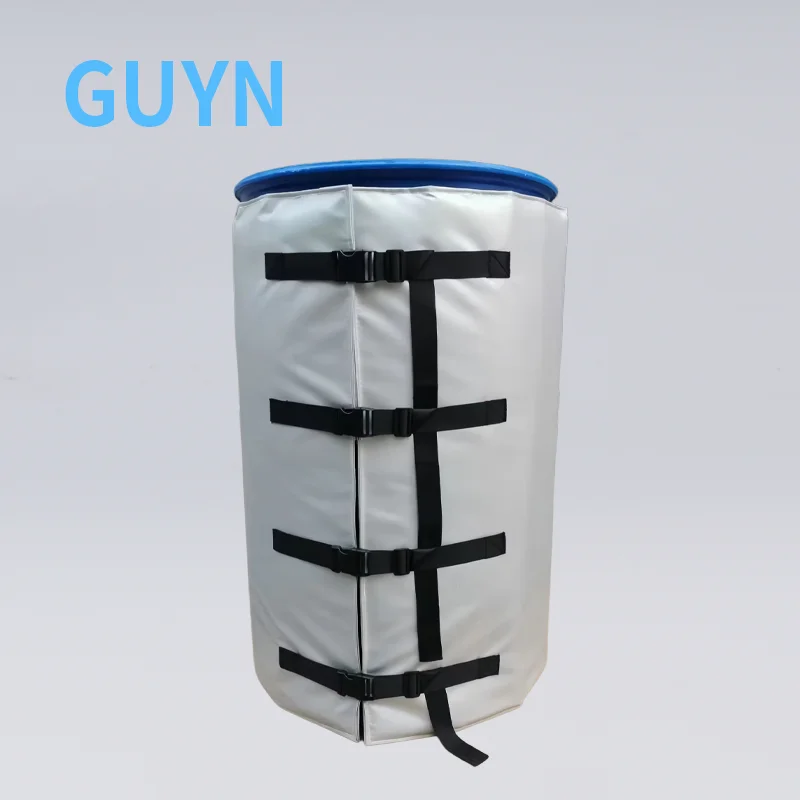 GUYN High Temp Silicone Heating Blanket 55 Gallon 200L Industrial Drum Barrel Heater Jacket for PU Polyurea Raw Material