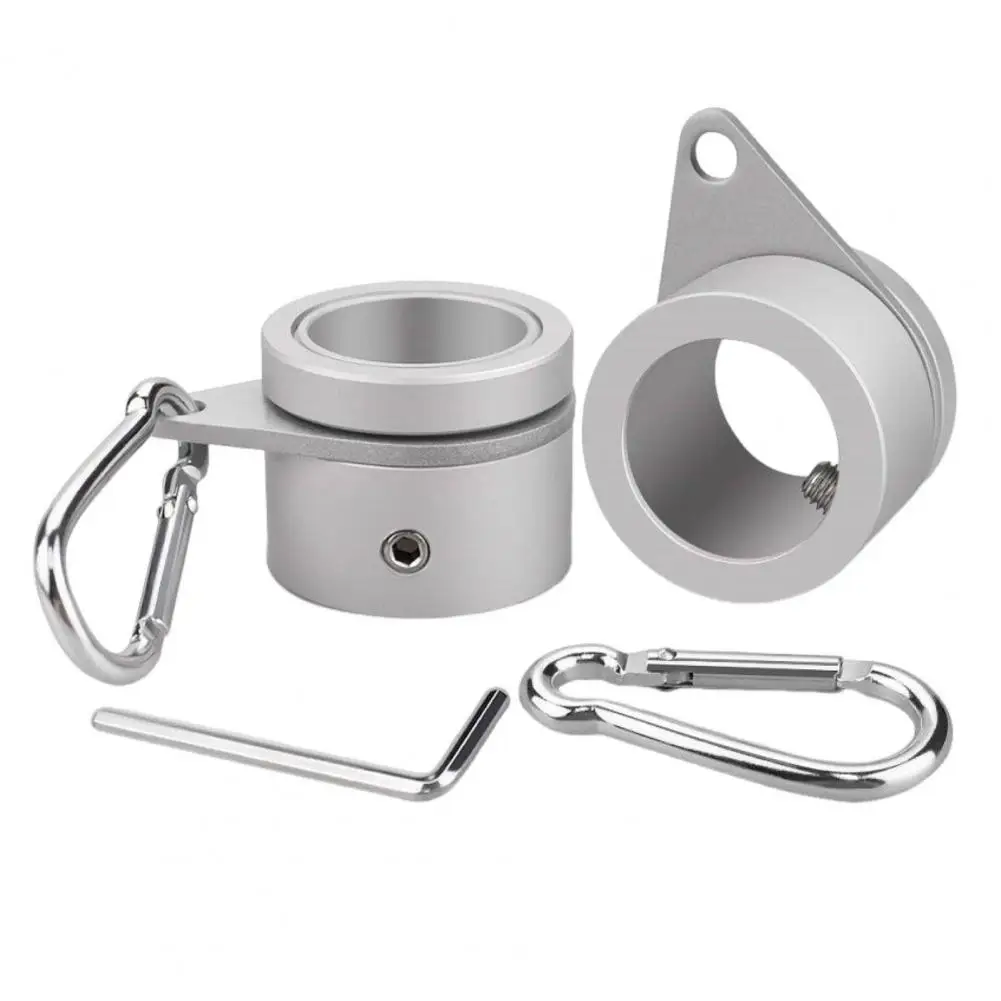 1 Set Flag Pole Ring with Carabiner Wrench Heavy Duty Alloy 360 Degrees Rotating Anti Wrap Tangle-free Flag Pole Mounting Ring C