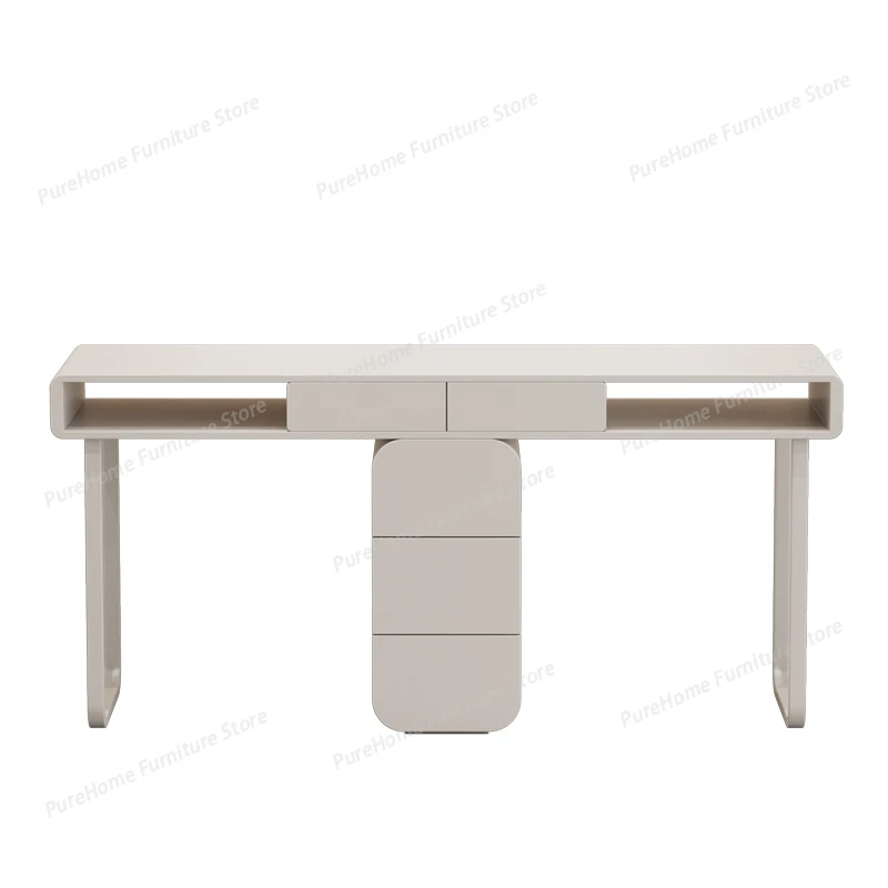 

Plegable Rosa Commercial Furniture Cream Style Nail Table and Chair Set Japanese Single and Double Manicure Light Luxury Mesa