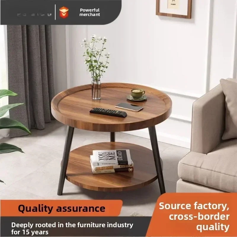 

Household GoodsCoffee Table Balcony Round Living Room Double Edge Few Bedside Small Round Table