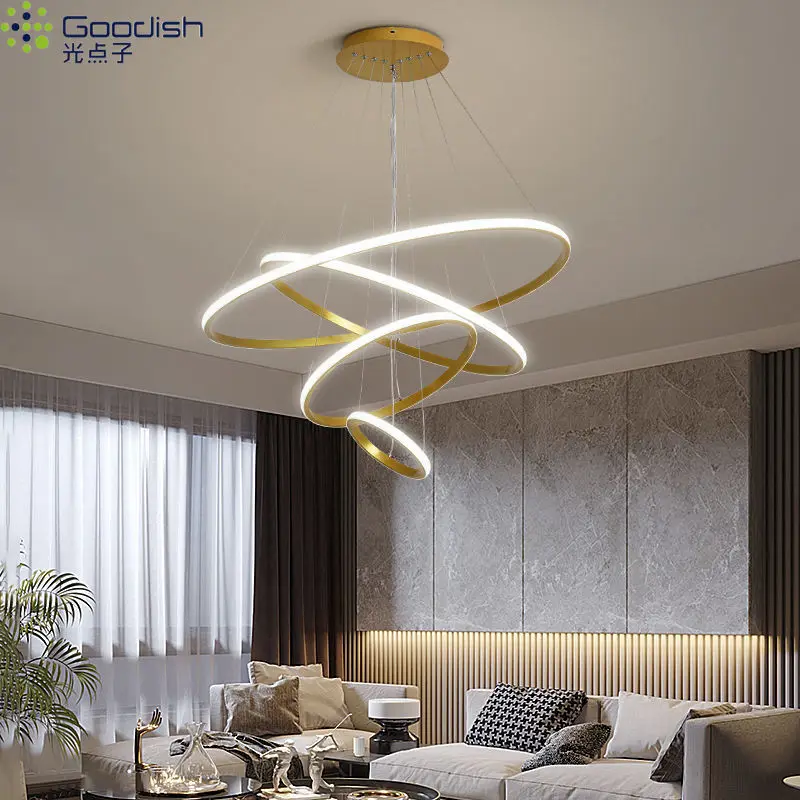 

Современный скандинавский светодиодный подвесной светильник, роскошная круглая кольцевая лампа для кухни, гостиной, столовой, спальни, бара, украшение дома, подвесная люстра