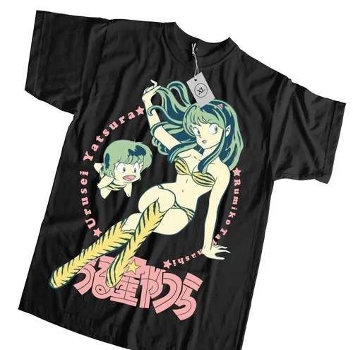 Camisa Urusei Yatsura Lum Invader, camiseta Vintage de los años 90, producto novedoso de gran tamaño Unisex, camiseta corta clásica Y2k de alta calidad