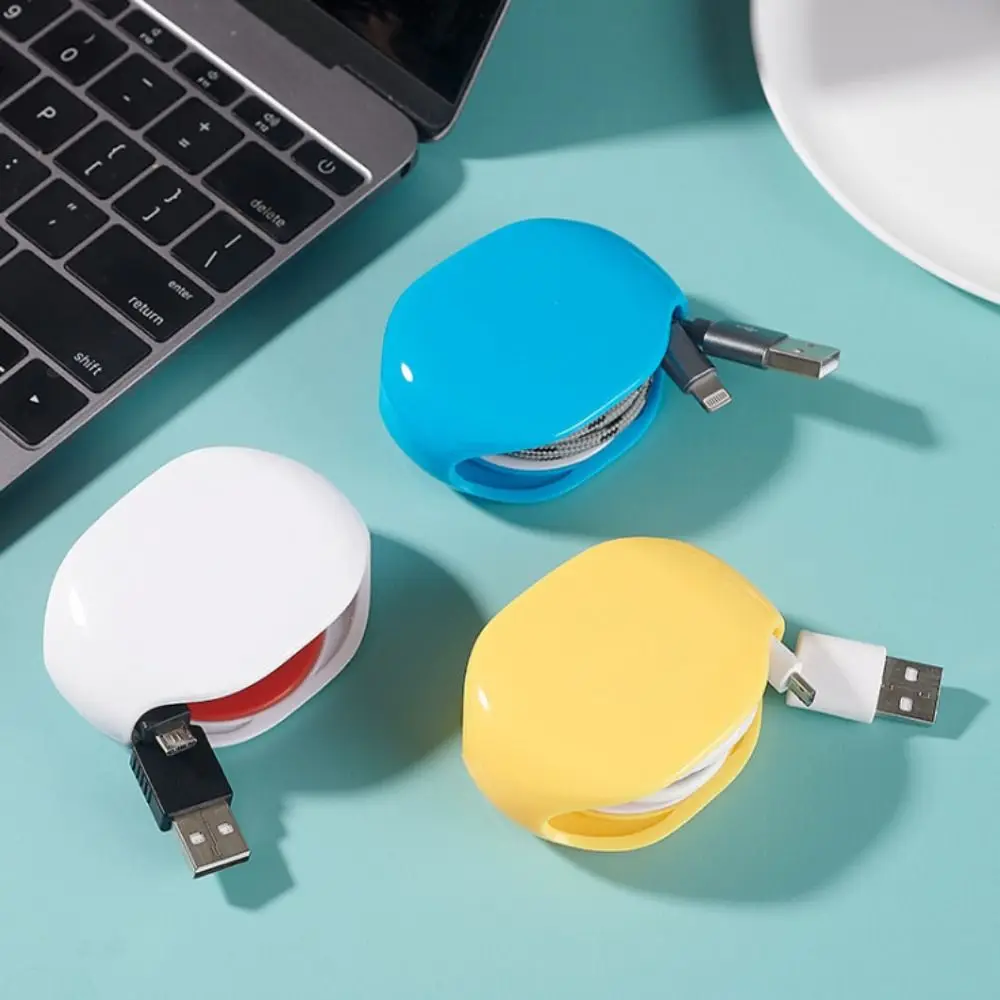 Desktop Organiser Earphone Automatic Retractable Cable Earphone Wrap Headphone Cable Storage Box Retractable Cord Organizer